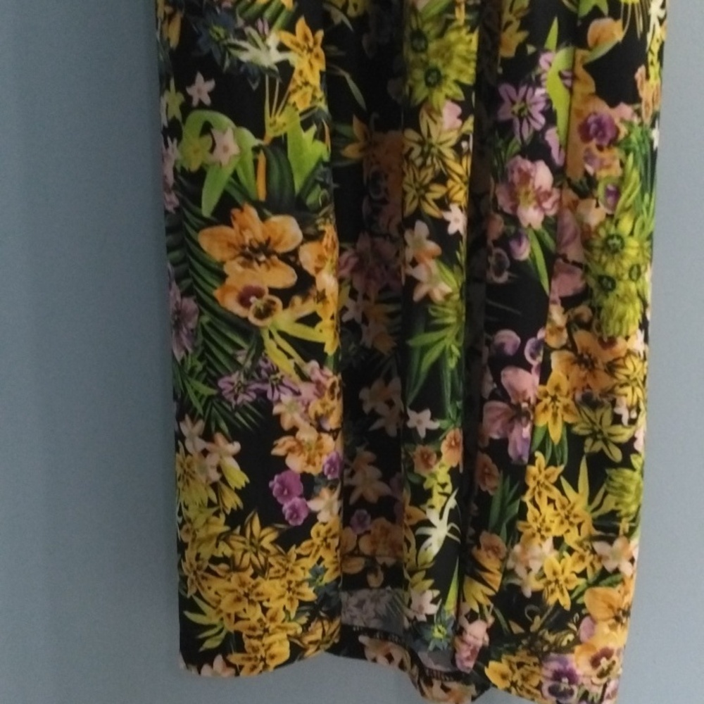 Like New Buffalo David Bitton Green Yellow V-Neck Maxi Sundress Size Large - Picture 4 of 5